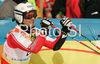 Seventh placed Philipp Schoerghofer of Austria reacts in finish of second run of Men giant slalom race of Kranjska Gora Audi FIS Ski World Cup 2008-09. Giant slalom race of Men Audi FIS Ski World Cup 2008-09 was held in Kranjska Gora, Slovenia, on Saturday, 28th of February 2009.
