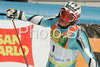 Sixth placed Aksel Lund Svindal of Norway reacts in finish of second run of Men giant slalom race of Kranjska Gora Audi FIS Ski World Cup 2008-09. Giant slalom race of Men Audi FIS Ski World Cup 2008-09 was held in Kranjska Gora, Slovenia, on Saturday, 28th of February 2009.
