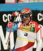 Second placed Didier Cuche of Switzerland reacts in finish of second run of Men giant slalom race of Kranjska Gora Audi FIS Ski World Cup 2008-09. Giant slalom race of Men Audi FIS Ski World Cup 2008-09 was held in Kranjska Gora, Slovenia, on Saturday, 28th of February 2009.
