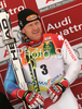 Second placed Didier Cuche of Switzerland celebrates his medal won in Men giant slalom race of Kranjska Gora Audi FIS Ski World Cup 2008-09. Giant slalom race of Men Audi FIS Ski World Cup 2008-09 was held in Kranjska Gora, Slovenia, on Saturday, 28th of February 2009.
