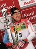 Second placed Didier Cuche of Switzerland celebrates his medal won in Men giant slalom race of Kranjska Gora Audi FIS Ski World Cup 2008-09. Giant slalom race of Men Audi FIS Ski World Cup 2008-09 was held in Kranjska Gora, Slovenia, on Saturday, 28th of February 2009.
