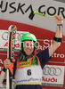 Winner Ted Ligety of USA celebrates his medal won in Men giant slalom race of Kranjska Gora Audi FIS Ski World Cup 2008-09. Giant slalom race of Men Audi FIS Ski World Cup 2008-09 was held in Kranjska Gora, Slovenia, on Saturday, 28th of February 2009.
