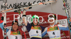 Winner Ted Ligety of USA (M), second placed Didier Cuche of Switzerland (L) and third placed Massimiliano Blardone of Italy (R) celebrate their medals won in Men giant slalom race of Kranjska Gora Audi FIS Ski World Cup 2008-09. Giant slalom race of Men Audi FIS Ski World Cup 2008-09 was held in Kranjska Gora, Slovenia, on Saturday, 28th of February 2009.
