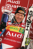 Third placed Massimiliano Blardone of Italy celebrates his medal won in Men giant slalom race of Kranjska Gora Audi FIS Ski World Cup 2008-09. Giant slalom race of Men Audi FIS Ski World Cup 2008-09 was held in Kranjska Gora, Slovenia, on Saturday, 28th of February 2009.

