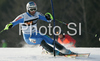 Manfred Moelgg of Italy skiing in first run of Men slalom race of Kranjska Gora Audi FIS Ski World Cup 2008-09. Slalom race of Men Audi FIS Ski World Cup 2008-09 was held in Kranjska Gora, Slovenia, on Sunday, 1st of February 2009.
