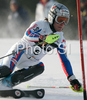 Fourth placed after first run Julien Lizeroux of France skiing in first run of Men slalom race of Kranjska Gora Audi FIS Ski World Cup 2008-09. Slalom race of Men Audi FIS Ski World Cup 2008-09 was held in Kranjska Gora, Slovenia, on Sunday, 1st of February 2009.
