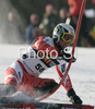 Jukka Leino of Finland skiing in first run of Men slalom race of Kranjska Gora Audi FIS Ski World Cup 2008-09. Slalom race of Men Audi FIS Ski World Cup 2008-09 was held in Kranjska Gora, Slovenia, on Sunday, 1st of February 2009.
