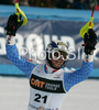 Third placed Giuliano Razzoli of Italy reacts in finish of second run of Men slalom race of Kranjska Gora Audi FIS Ski World Cup 2008-09. Slalom race of Men Audi FIS Ski World Cup 2008-09 was held in Kranjska Gora, Slovenia, on Sunday, 1st of March 2009.
