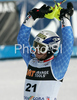 Third placed Giuliano Razzoli of Italy reacts in finish of second run of Men slalom race of Kranjska Gora Audi FIS Ski World Cup 2008-09. Slalom race of Men Audi FIS Ski World Cup 2008-09 was held in Kranjska Gora, Slovenia, on Sunday, 1st of March 2009.
