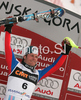 Winner Julien Lizeroux of France celebrates his medal won in Men slalom race of Kranjska Gora Audi FIS Ski World Cup 2008-09. Slalom race of Men Audi FIS Ski World Cup 2008-09 was held in Kranjska Gora, Slovenia, on Sunday, 1st of March 2009.
