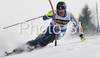 Ninth placed Andre Myhrer of Sweden skiing in second run of Men slalom race of Kranjska Gora Audi FIS Ski World Cup 2008-09. Slalom race of Men Audi FIS Ski World Cup 2008-09 was held in Kranjska Gora, Slovenia, on Sunday, 1st of March 2009.

