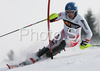 Fourth placed Benjamin Raich of Austria skiing in second run of Men slalom race of Kranjska Gora Audi FIS Ski World Cup 2008-09. Slalom race of Men Audi FIS Ski World Cup 2008-09 was held in Kranjska Gora, Slovenia, on Sunday, 1st of March 2009.
