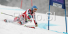 Second placed after first run Kathrin Zettel of Austria skiing in first run of Women giant slalom race of Ofterschwang Audi FIS Ski World Cup 2008-09. Giant slalom race of Women Audi FIS Ski World Cup 2008-09 was held in Ofterschwang, Germany, on Friday, 6th of March 2009.
