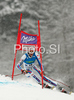 Ingrid Jacquemod of France skiing in first run of Women giant slalom race of Ofterschwang Audi FIS Ski World Cup 2008-09. Giant slalom race of Women Audi FIS Ski World Cup 2008-09 was held in Ofterschwang, Germany, on Friday, 6th of March 2009.
