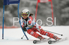 Sanni Leinonen of Finland skiing in first run of Women giant slalom race of Ofterschwang Audi FIS Ski World Cup 2008-09. Giant slalom race of Women Audi FIS Ski World Cup 2008-09 was held in Ofterschwang, Germany, on Friday, 6th of March 2009.
