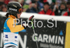 Ninth placed Kathrin Hoelzl of Germany reacts in finish of second run of Women giant slalom race of Ofterschwang Audi FIS Ski World Cup 2008-09. Giant slalom race of Women Audi FIS Ski World Cup 2008-09 was held in Ofterschwang, Germany, on Friday, 6th of March 2009.
