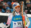 Eight placed Lindsey Vonn of USA reacts in finish of second run of Women giant slalom race of Ofterschwang Audi FIS Ski World Cup 2008-09. Giant slalom race of Women Audi FIS Ski World Cup 2008-09 was held in Ofterschwang, Germany, on Friday, 6th of March 2009.
