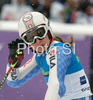 Seventh placed Manuela Moelgg of Italy reacts in finish of second run of Women giant slalom race of Ofterschwang Audi FIS Ski World Cup 2008-09. Giant slalom race of Women Audi FIS Ski World Cup 2008-09 was held in Ofterschwang, Germany, on Friday, 6th of March 2009.
