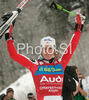 Winner Kathrin Zettel of Austria celebrates her medal won in Women giant slalom race of Ofterschwang Audi FIS Ski World Cup 2008-09. Giant slalom race of Women Audi FIS Ski World Cup 2008-09 was held in Ofterschwang, Germany, on Friday, 6th of March 2009.
