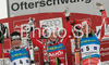 Winner Kathrin Zettel of Austria (M), second placed Elisabeth Goergl of Austria (L) and third placed Tanja Poutiainen of Finland (R) celebrate their medals won in Women giant slalom race of Ofterschwang Audi FIS Ski World Cup 2008-09. Giant slalom race of Women Audi FIS Ski World Cup 2008-09 was held in Ofterschwang, Germany, on Friday, 6th of March 2009.

