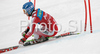 Winner Kathrin Zettel of Austria skiing in second run of Women giant slalom race of Ofterschwang Audi FIS Ski World Cup 2008-09. Giant slalom race of Women Audi FIS Ski World Cup 2008-09 was held in Ofterschwang, Germany, on Friday, 6th of March 2009.
