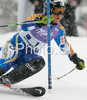 Fourth placed after first run Anja Paerson of Sweden skiing in first run of Women slalom race of Ofterschwang Audi FIS Ski World Cup 2008-09. Slalom race of Women Audi FIS Ski World Cup 2008-09 was held in Ofterschwang, Germany, on Saturday, 7th of March 2009.
