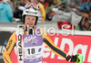 Tenth placed Fanny Chmelar of Germany reacts in finish of second run of Women slalom race of Ofterschwang Audi FIS Ski World Cup 2008-09. Slalom race of Women Audi FIS Ski World Cup 2008-09 was held in Ofterschwang, Germany, on Saturday, 7th of March 2009.
