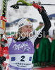 Third placed Nicole Hosp of Austria celebrates her medal won in Women slalom race of Ofterschwang Audi FIS Ski World Cup 2008-09. Slalom race of Women Audi FIS Ski World Cup 2008-09 was held in Ofterschwang, Germany, on Saturday, 7th of March 2009.
