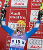 Second placed Frida Hansdotter of Sweden celebrates her medal won in Women slalom race of Ofterschwang Audi FIS Ski World Cup 2008-09. Slalom race of Women Audi FIS Ski World Cup 2008-09 was held in Ofterschwang, Germany, on Saturday, 7th of March 2009.
