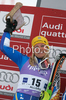 Second placed Frida Hansdotter of Sweden celebrates her medal won in Women slalom race of Ofterschwang Audi FIS Ski World Cup 2008-09. Slalom race of Women Audi FIS Ski World Cup 2008-09 was held in Ofterschwang, Germany, on Saturday, 7th of March 2009.
