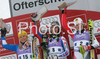 Winner Sandrine Aubert of France (M), second placed Frida Hansdotter of Sweden (L) and third placed Nicole Hosp of Austria (R) celebrate their medals won in Women slalom race of Ofterschwang Audi FIS Ski World Cup 2008-09. Slalom race of Women Audi FIS Ski World Cup 2008-09 was held in Ofterschwang, Germany, on Saturday, 7th of March 2009.
