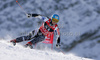 Tanja Poutiainen of Finland skiing in first run of first Women GS FIS Alpine ski World Cup 2009-2010 race in Soelden, Austria. First giant slalom race of Women FIS Alpine ski World Cup was held on Rettenbach glacier above Soelden, Austria on 24th of October 2009.
