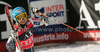 Winner Tanja Poutiainen of Finland reacts in finish of second run of first Women GS FIS Alpine ski World Cup 2009-2010 race in Soelden, Austria. First giant slalom race of Women FIS Alpine ski World Cup was held on Rettenbach glacier above Soelden, Austria on 24th of October 2009.
