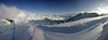 Surrounding of Rettenbach glacier before start of first run of first Women GS FIS Alpine ski World Cup 2009-2010 race in Soelden, Austria. First giant slalom race of Women FIS Alpine ski World Cup was held on Rettenbach glacier above Soelden, Austria on 24th of October 2009.
