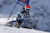 Fifth placed after first run Denise Karbon of Italy skiing in first run of first Women GS FIS Alpine ski World Cup 2009-2010 race in Soelden, Austria. First giant slalom race of Women FIS Alpine ski World Cup was held on Rettenbach glacier above Soelden, Austria on 24th of October 2009.
