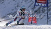 Marie Marchand-Arvier of France skiing in first run of first Women GS FIS Alpine ski World Cup 2009-2010 race in Soelden, Austria. First giant slalom race of Women FIS Alpine ski World Cup was held on Rettenbach glacier above Soelden, Austria on 24th of October 2009.
