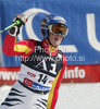 Viktoria Rebensburg of Germany reacts in finish of second run of first Women GS FIS Alpine ski World Cup 2009-2010 race in Soelden, Austria. First giant slalom race of Women FIS Alpine ski World Cup was held on Rettenbach glacier above Soelden, Austria on 24th of October 2009.
