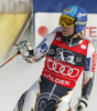 Winner Tanja Poutiainen of Finland reacts in finish of second run of first Women GS FIS Alpine ski World Cup 2009-2010 race in Soelden, Austria. First giant slalom race of Women FIS Alpine ski World Cup was held on Rettenbach glacier above Soelden, Austria on 24th of October 2009.
