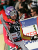 Maria Riesch of Germany reacts in finish of second run of first Women GS FIS Alpine ski World Cup 2009-2010 race in Soelden, Austria. First giant slalom race of Women FIS Alpine ski World Cup was held on Rettenbach glacier above Soelden, Austria on 24th of October 2009.
