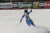 Anja Paerson of Sweden reacts in finish of second run of first Women GS FIS Alpine ski World Cup 2009-2010 race in Soelden, Austria. First giant slalom race of Women FIS Alpine ski World Cup was held on Rettenbach glacier above Soelden, Austria on 24th of October 2009.
