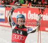 Winner Tanja Poutiainen of Finland celebrates her medal won in first Women GS FIS Alpine ski World Cup 2009-2010 race in Soelden, Austria. First giant slalom race of Women FIS Alpine ski World Cup was held on Rettenbach glacier above Soelden, Austria on 24th of October 2009.
