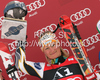 Winner Tanja Poutiainen of Finland celebrates her medal won in first Women GS FIS Alpine ski World Cup 2009-2010 race in Soelden, Austria. First giant slalom race of Women FIS Alpine ski World Cup was held on Rettenbach glacier above Soelden, Austria on 24th of October 2009.
