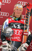 Winner Tanja Poutiainen of Finland celebrates her medal won in first Women GS FIS Alpine ski World Cup 2009-2010 race in Soelden, Austria. First giant slalom race of Women FIS Alpine ski World Cup was held on Rettenbach glacier above Soelden, Austria on 24th of October 2009.
