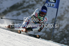 Eight after first run Jean-Baptiste Grange of France skiing in first run of first Men GS FIS Alpine ski World Cup 2009-2010 race in Soelden, Austria. First giant slalom race of Men FIS Alpine ski World Cup was held on Rettenbach glacier above Soelden, Austria on 25th of October 2009.
