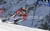 Fritz Dopfer of Germany skiing in first run of first Men GS FIS Alpine ski World Cup 2009-2010 race in Soelden, Austria. First giant slalom race of Men FIS Alpine ski World Cup was held on Rettenbach glacier above Soelden, Austria on 25th of October 2009.
