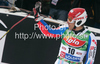 Tenth placed Cyprien Richard of France reacts in finish of second run of first Men GS FIS Alpine ski World Cup 2009-2010 race in Soelden, Austria. First giant slalom race of Men FIS Alpine ski World Cup was held on Rettenbach glacier above Soelden, Austria on 25th of October 2009.
