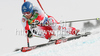 Benjamin Raich of Austria skiing in second run of first Men GS FIS Alpine ski World Cup 2009-2010 race in Soelden, Austria. First giant slalom race of Men FIS Alpine ski World Cup was held on Rettenbach glacier above Soelden, Austria on 25th of October 2009. <br> 
