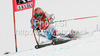 Didier Cuche of Switzerland skiing in second run of first Men GS FIS Alpine ski World Cup 2009-2010 race in Soelden, Austria. First giant slalom race of Men FIS Alpine ski World Cup was held on Rettenbach glacier above Soelden, Austria on 25th of October 2009. <br> 
