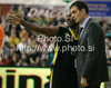 Billy Keys of Maroussi BC (L) in discussion with head coach Georgios Bartzokas (R) during match of Basketball Euroleague between Union Olimpija, Ljubljana, Slovenia and Maroussi BC, Athens, Greece. Match between Union Olimpija and Maroussi BC was played on 29th of October 2009 in Tivoli Arena in Ljubljana, Slovenia.
