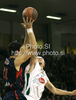 Tiago SPlitter (no.21) of Caja Laboral (L) and Matt Walsh (no.44) of Union Olimpija (R) during match of Basketball Euroleague between Union Olimpija, Ljubljana, Slovenia and Caja Laboral, Vitoria, Spain. Match between Union Olimpija and Caja Laboral was played on 5th of November 2009 in Tivoli Arena in Ljubljana, Slovenia.
